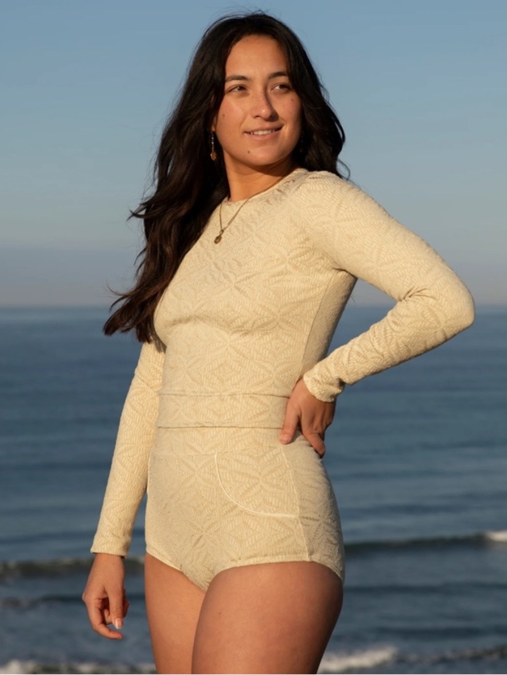 Seea Palomar Rashguard Swimwear Top Sandshell